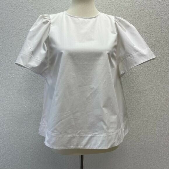 kate spade Tops - Kate Spade Broome Street Womens XS Blouse Shirt Top Flare White Crisp Cotton